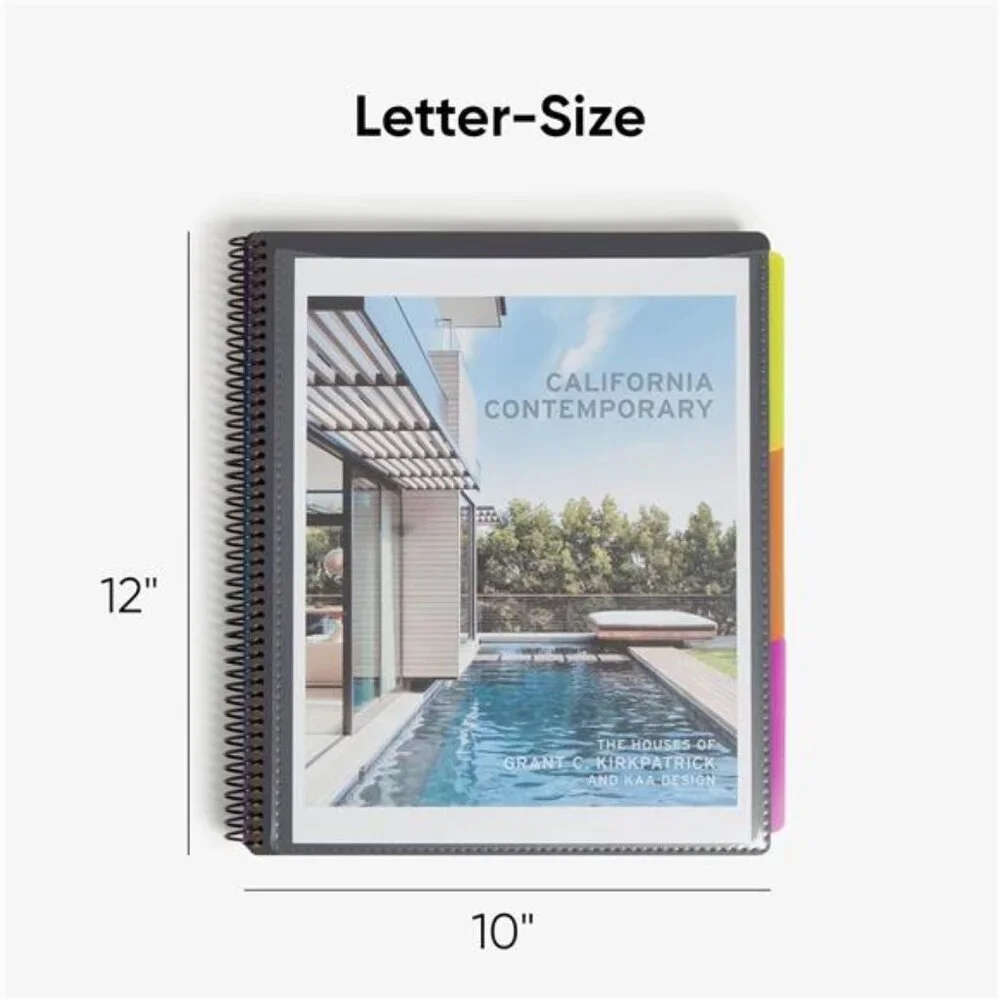 24-Pocket Project Organizer, Letter‎ Size, Grey with Bright Tabs Size 8 1/2 x11